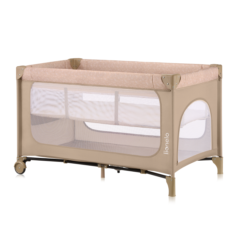 Lionelo Jasmin Easy Fold Beige Sand — cuna de viaje