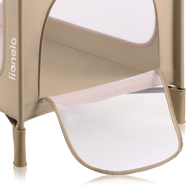 Lionelo Jasmin Easy Fold Beige Sand — cuna de viaje