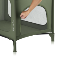 Lionelo Jasmin Easy Fold Green Olive — cuna de viaje