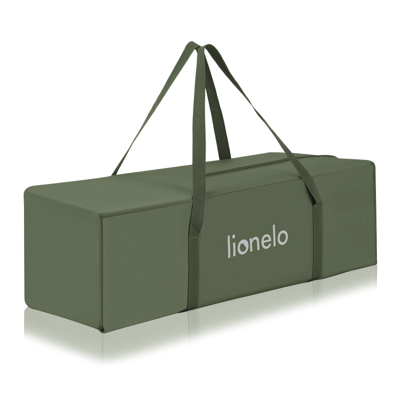 Lionelo Jasmin Easy Fold Green Olive — cuna de viaje