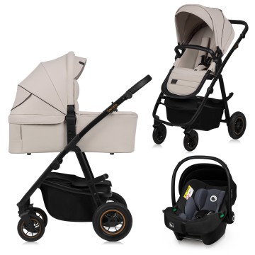 Lionelo Amber Plus 3 en 1 Beige Sand — Cochecito multifuncional