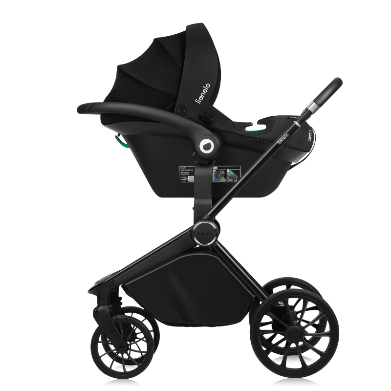 Lionelo Mika Plus 3en1 Black Onyx — carrito multifuncional con silla de coche