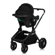 Lionelo Mika Plus 3en1 Black Onyx — carrito multifuncional con silla de coche