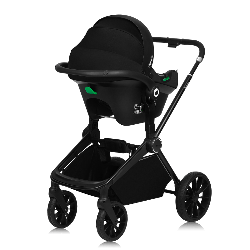 Lionelo Mika Plus 3en1 Black Onyx — carrito multifuncional con silla de coche