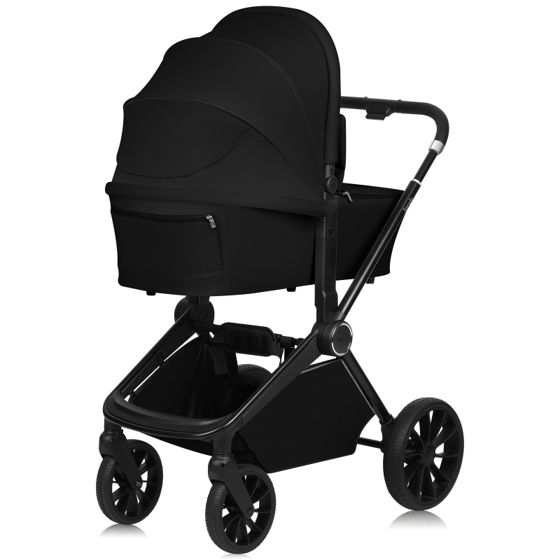 Lionelo Mika Plus 3en1 Black Onyx — carrito multifuncional con silla de coche