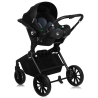 Lionelo Mika Plus 3en1 Black Onyx — carrito multifuncional con silla de coche