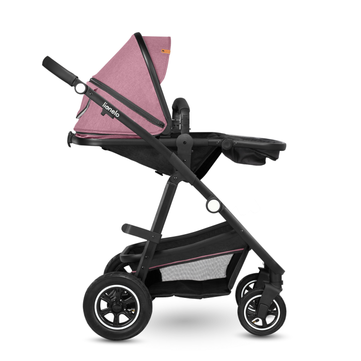 Lionelo Amber 3 w 1 Pink Rose — carrito multifuncional con silla de coche