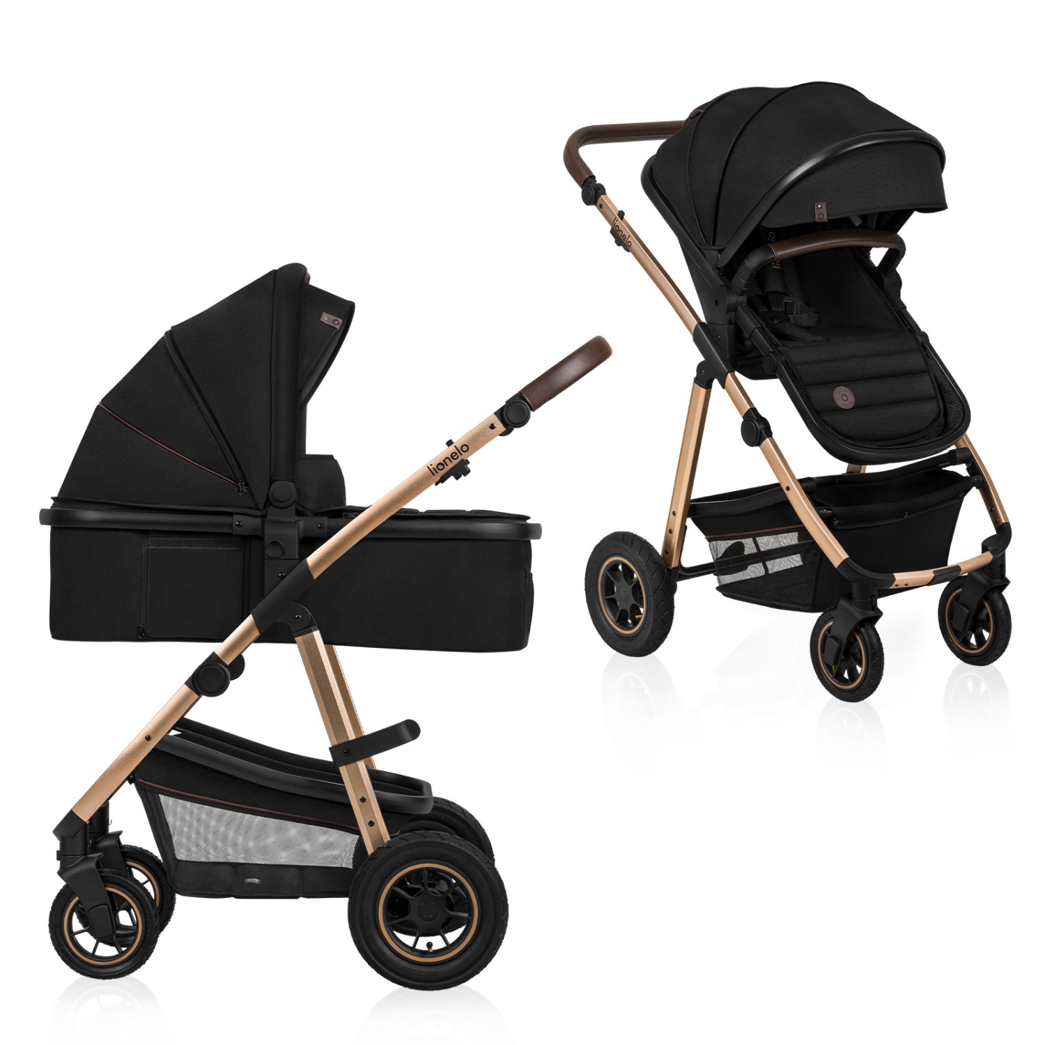 Lionelo Amber 2 en 1 Black Onyx — cochecito multifuncional