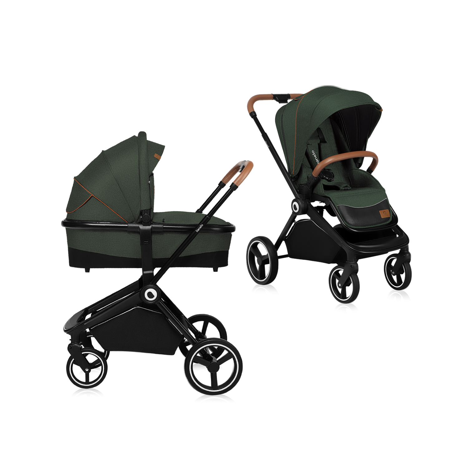 Lionelo Mika 2 w 1 Green Forest — carrito multifuncional