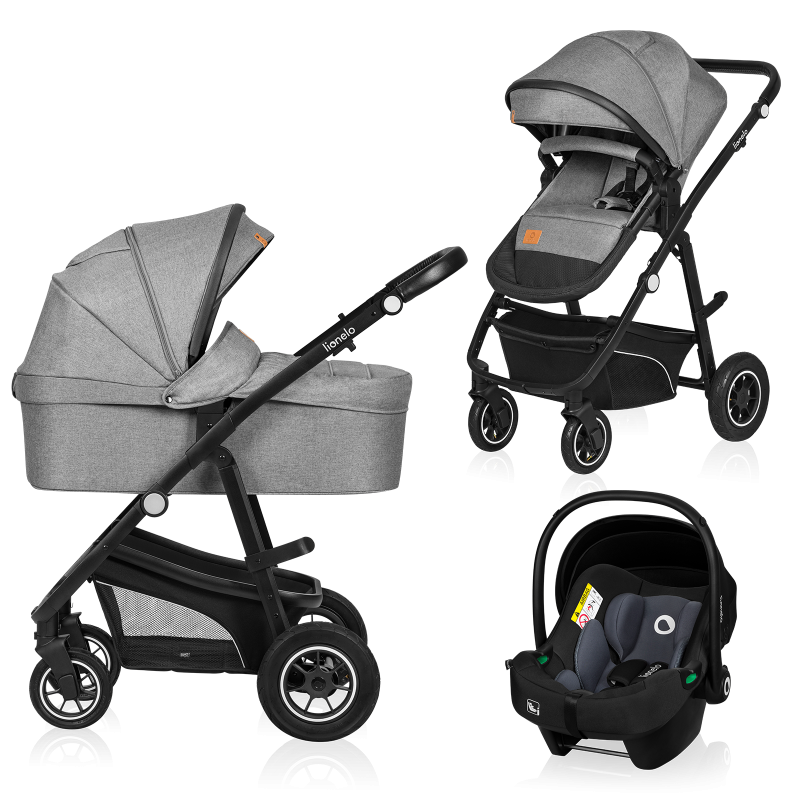 Lionelo Bianka 3en1 Grey Stone — carrito multifuncional con silla de coche