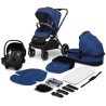 Lionelo Mika 3 w 1 Blue Navy — carrito multifuncional con silla de coche