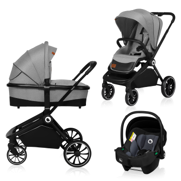 Lionelo Mika 3 en 1 Grey Stone — carrito multifuncional con silla de coche