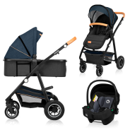 Lionelo Amber 3en1 Blue Navy — Cochecito multifuncional