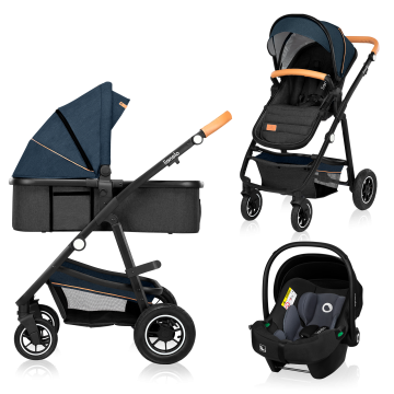 Lionelo Amber 3en1 Blue Navy — Cochecito multifuncional