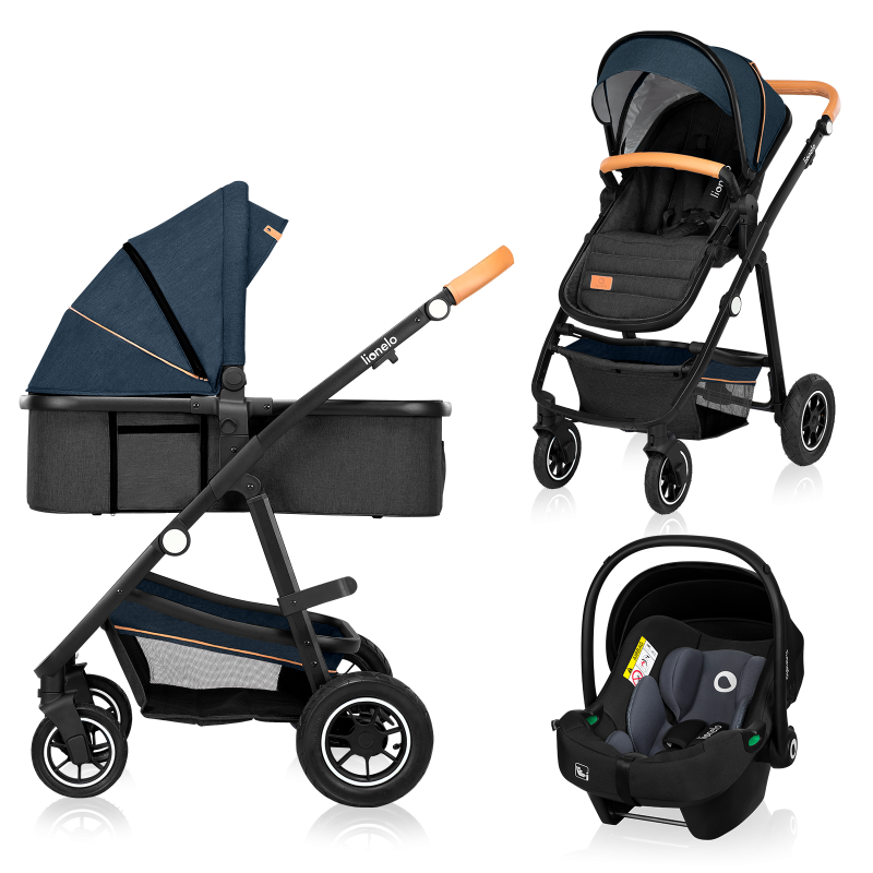 Lionelo Amber 3en1 Blue Navy — Cochecito multifuncional