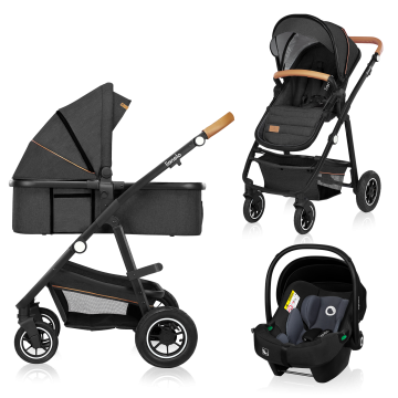 Lionelo Amber 3en1 Grey Graphite — Cochecito multifuncional