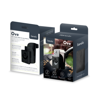 Lionelo Ove Black Carbon — soporte para vaso y teléfono