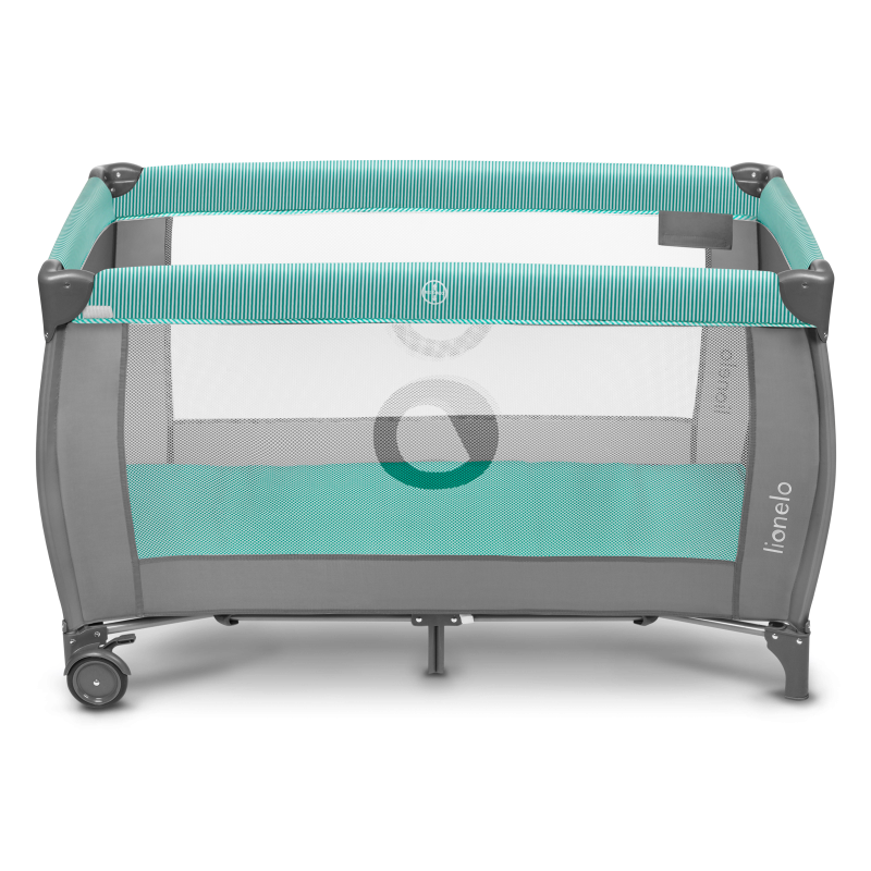 Lionelo Sven Plus Turquoise/Grey — cuna de viaje