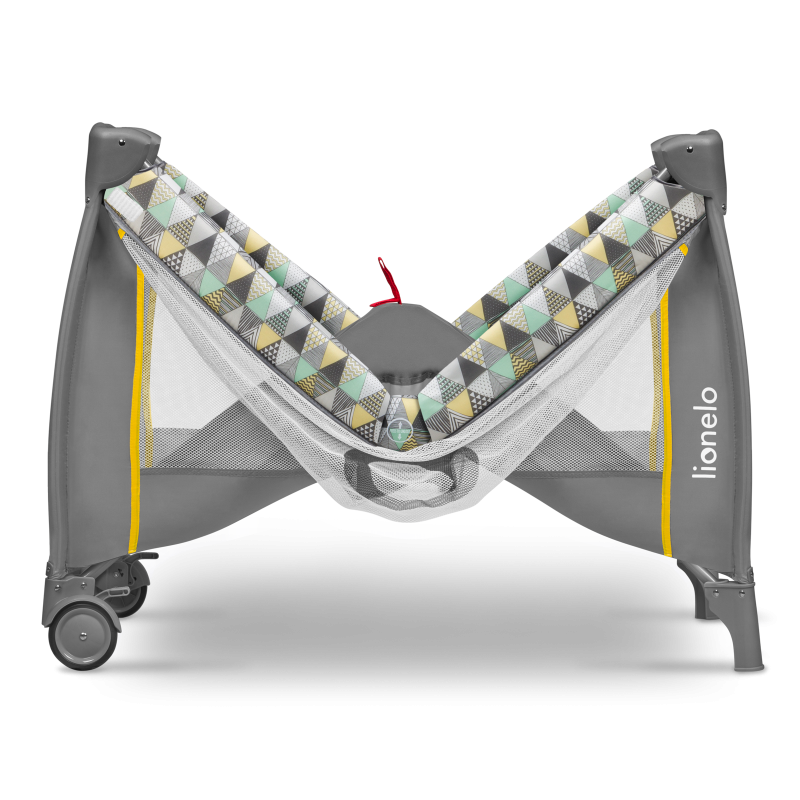 Lionelo Sven Plus Yellow Scandi — cuna de viaje