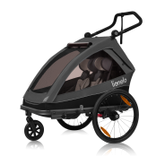 Lionelo Cama Grey Graphite — remolque para bicicleta con función de cochecito