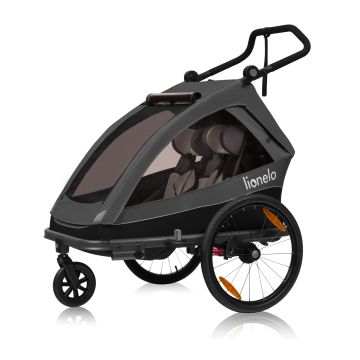 Lionelo Cama Grey Graphite — remolque para bicicleta con función de cochecito