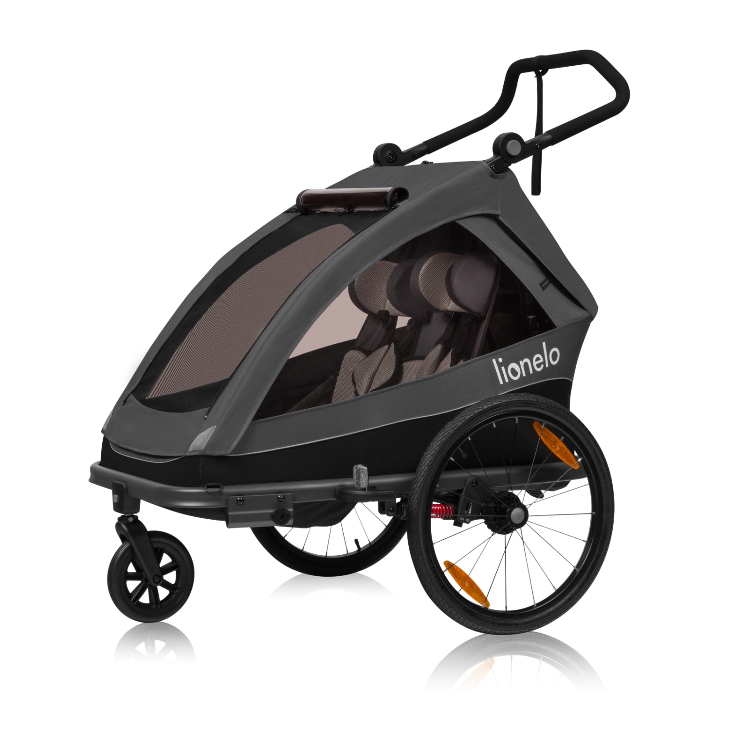 Lionelo Cama Grey Graphite — remolque para bicicleta con función de cochecito