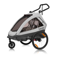 Lionelo Cama Grey Stone — remolque para bicicleta con función de cochecito