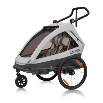 Lionelo Cama Grey Stone — remolque para bicicleta con función de cochecito