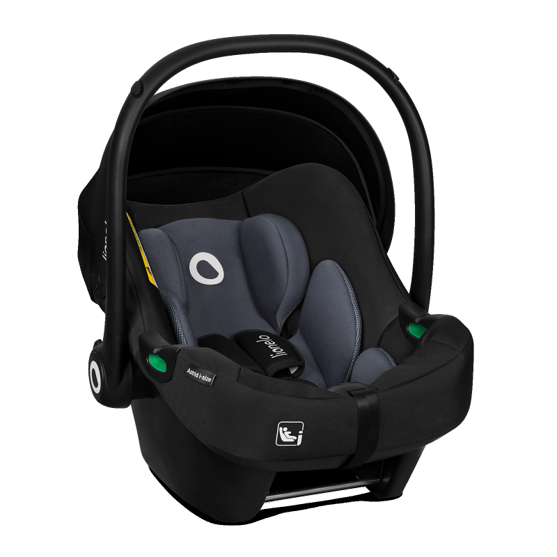 lionelo Astrid i-Size Set Black Grey — Silla de coche con base ISOFIX