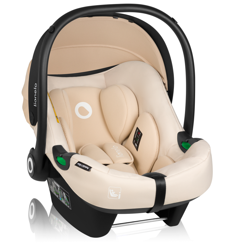 lionelo Astrid i-Size Set Beige Sand — Silla de coche con base ISOFIX