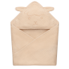 lionelo Muslin Hooded Towel Beige Sand — Toalla de baño con capucha