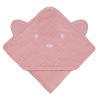 lionelo Muslin Hooded Towel Pink Baby — Toalla de baño con capucha