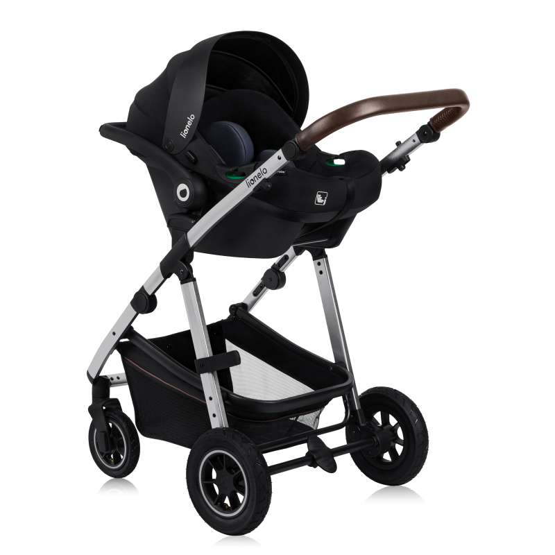 lionelo Amber 3en1 Black Silver — Cochecito multifuncional