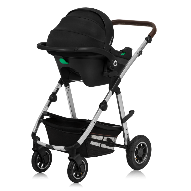 lionelo Amber 3en1 Black Silver — Cochecito multifuncional