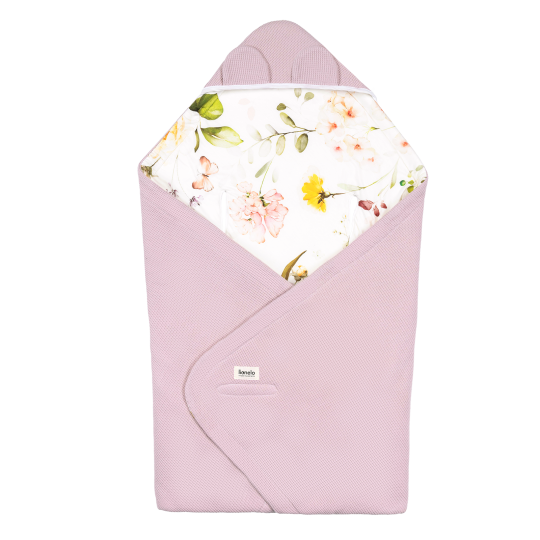 LO-TRAVEL SWADDLE BLANKET PINK FLOWER