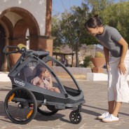 Lionelo Cama Grey Stone — remolque para bicicleta con función de cochecito