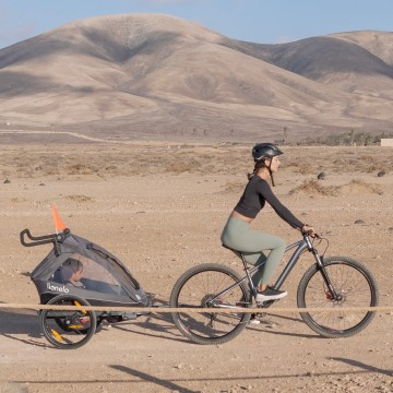 Lionelo Cama Grey Stone — remolque para bicicleta con función de cochecito