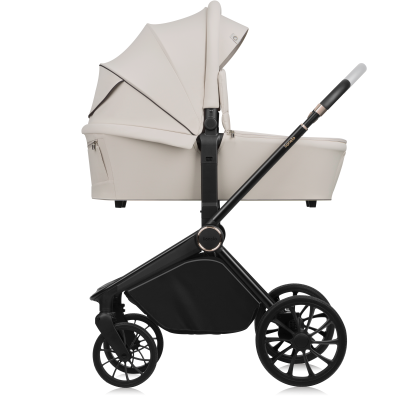 Lionelo Mika Plus 3en1 Beige Sand — carrito multifuncional con silla de coche