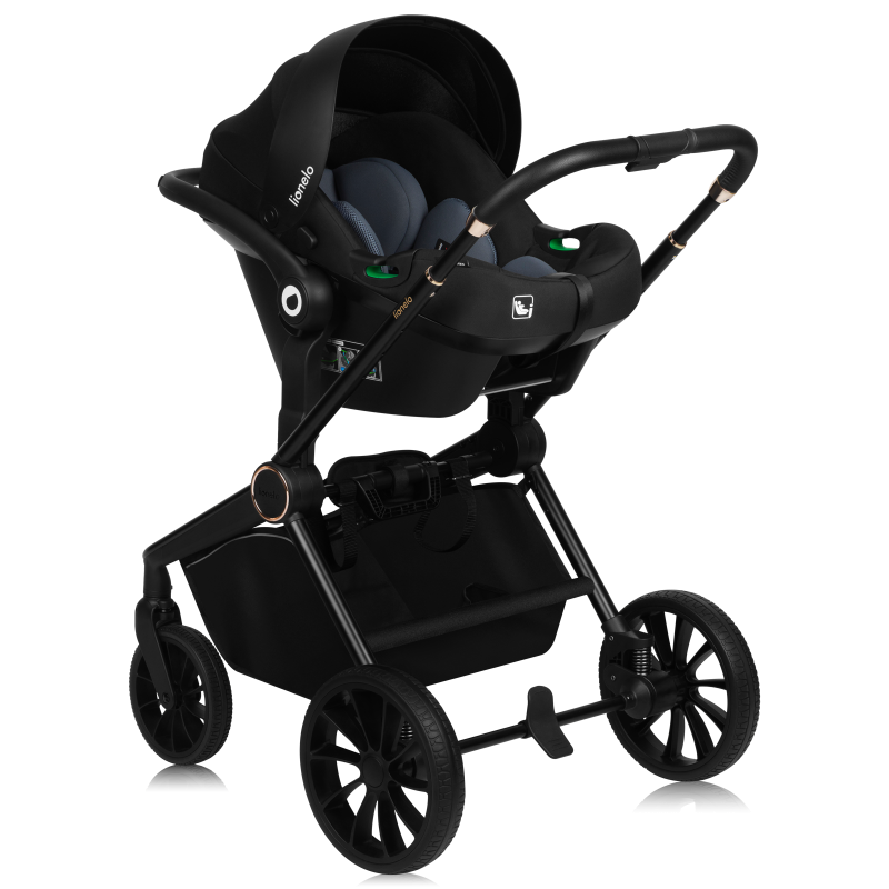 Lionelo Mika Plus 3en1 Beige Sand — carrito multifuncional con silla de coche