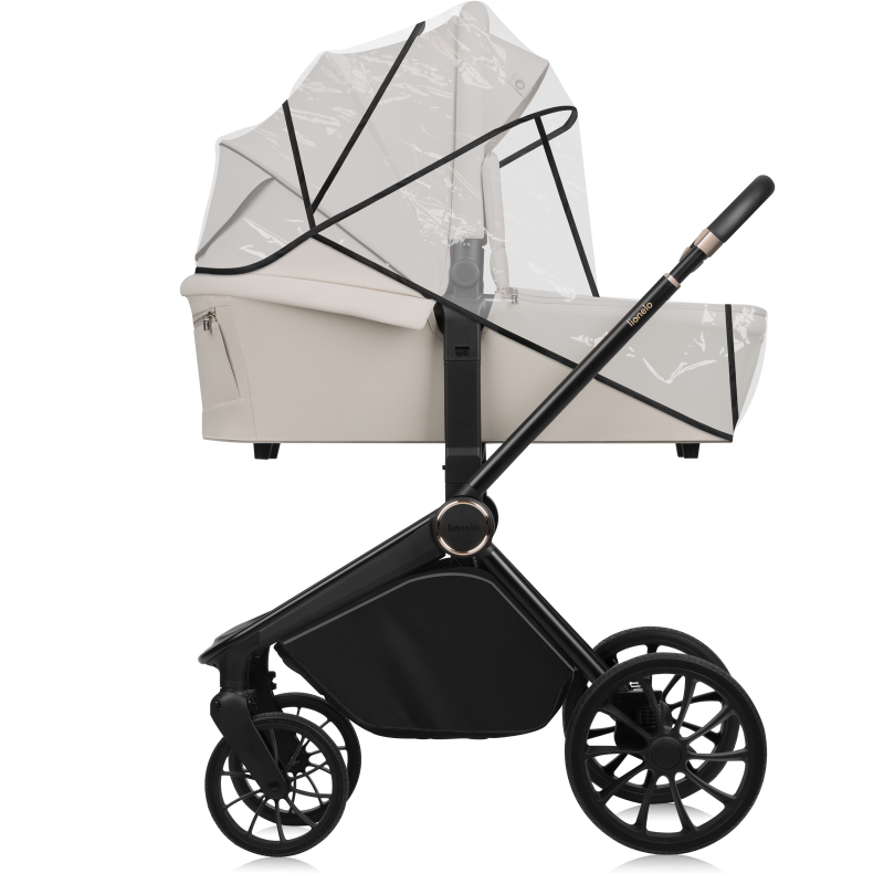 Lionelo Mika Plus 3en1 Beige Sand — carrito multifuncional con silla de coche