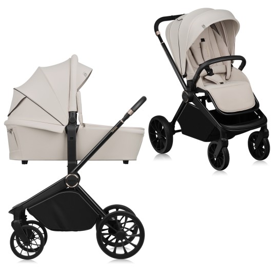 Lionelo Mika Plus 2en1 Beige Sand — Cochecito multifuncional