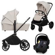 Lionelo Mika Plus 3en1 Beige Sand — carrito multifuncional con silla de coche