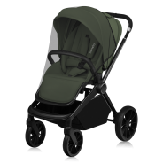 Lionelo Mika Plus 3en1 Green Olive — carrito multifuncional con silla de coche