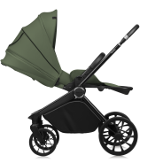 Lionelo Mika Plus 3en1 Green Olive — carrito multifuncional con silla de coche