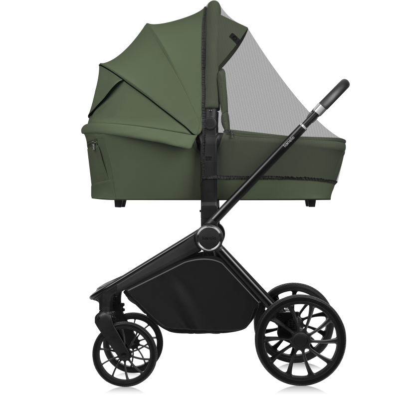 Lionelo Mika Plus 3en1 Green Olive — carrito multifuncional con silla de coche