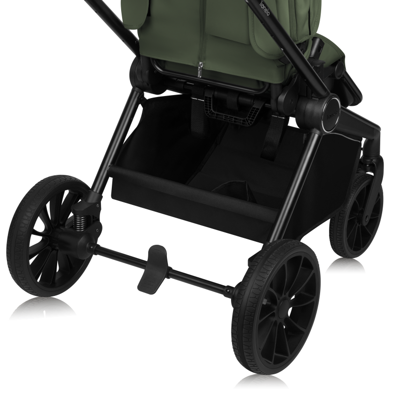 Lionelo Mika Plus 3en1 Green Olive — carrito multifuncional con silla de coche