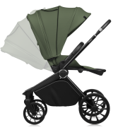 Lionelo Mika Plus 3en1 Green Olive — carrito multifuncional con silla de coche