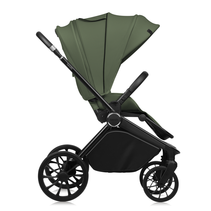 Lionelo Mika Plus 3en1 Green Olive — carrito multifuncional con silla de coche