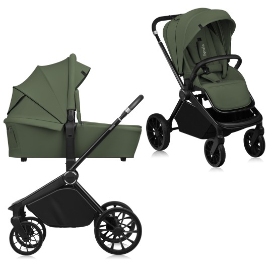 Lionelo Mika Plus 2en1 Green Olive — Cochecito multifuncional