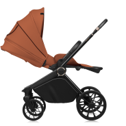 Lionelo Mika Plus 3en1 Brown Rust — carrito multifuncional con silla de coche